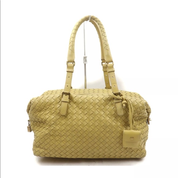 Auth Bottega Veneta Hand Bag  Yellow Leather - Picture 1 of 9